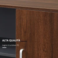 HOMCOM Mobiletto da Ufficio Armadietto Portadocumenti con Rotelle, Moderno per Casa Studio in Legno, Color Noce e Grigio,100x40x66cm(m-6)