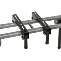 DURHAND Untergestell für Kappsägen Arbeitstisch für Kapp- und Gehrungssägen Sägengestell Kappsäge Stahl Schwarz+Silber Seitenverlängerung 123,5-245 cm(m-8)