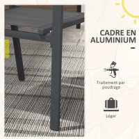 Outsunny Ensemble de 4 chaises de jardin empilables en aluminium et textilène avec accoudoirs, lot de 4 pièces pour extérieur(m-4)