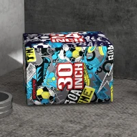 SPORTNOW Plyo Box 3 Altezze Jumping Box Antiscivolo per Casa e Palestra, 76x61x51cm, Multicolore(m-7)