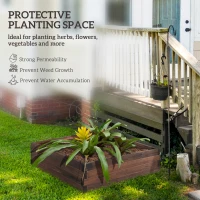 Outsunny 128L Wooden Raised Beds for Garden Planter Grow Containers For Outdoor Patio Plant Flower Vegetable 80L x 80W x 22.5H cm(m-4)