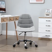 Vinsetto Ergonomic Office Chair with Adjustable Height and Wheels Velvet Executive Chair Armless for Home Study Bedroom Grey(m-8)