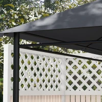 Outsunny 3 x 4m Gazebo Canopy Replacement Cover, Gazebo Roof Replacement (TOP COVER ONLY), Dark Grey(m-8)
