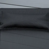 Outsunny Sonnenliege inklusive Kopfkissen, verstellbare Rückenlehne, wetterbeständig, Massivholz, Schwarz + Natur(m-8)