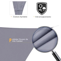 Outsunny Toldo Vela Triangular 3x3x3 m Vela de Sombra para Jardín Patio Terraza Poliéster Anti UV Color Gris(m-5)