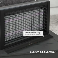 HOMCOM Lámpara Antimosquitos con Luces LED Mata Mosquitos Eléctrico Efecto 60 m² para Interior 49x6x25 cm Negro(m-8)