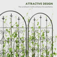 Outsunny Set of 2 Metal Garden Trellis, Decorative Trellis Panels for Climbing Outdoor Plants, Vegetables, Vines, Flowers, 150 x 50 cm, Scrollwork Design(m-5)