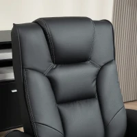 HOMCOM Faux Leather Manual Recliner and Footstool Set - Black(m-8)
