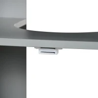 kleankin Pedestal Under Sink Cabinet with Double Doors, Modern Bathroom Vanity Storage Unit with Shelves, Light Grey(m-8)