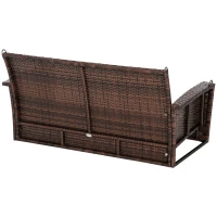 Outsunny Balancelle en Résine Stressée Marron 135 x 64 x 61 cm(m-4)