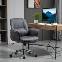 Vinsetto Swivel Computer Office Chair Mid Back Desk Chair for Home Study Bedroom,  Charcoal Grey(m-2)