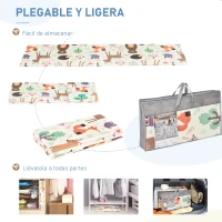 HOMCOM Alfombra Infantil Plegable y Reversible Alfombrilla de Juegos para Bebé Acolchado 2 Caras Impermeable Antideslizante Portátil 200x150 cm Multicolor(m-5)