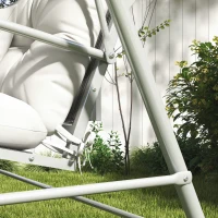 Outsunny Back and Seat Cushion Replacement with 2 Pillows, Patio Chair Cushions Set with Ties, White(m-9)