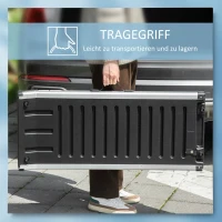 PawHut Haustierrampe klappbar größenverstellbar Aluminium Schwarz + Silber(m-6)