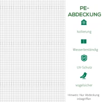 Outsunny Ersatz-Gewächshausabdeckung Gewächshausabdeckung, wetterbeständig, 300 cm x 200 cm x 200 cm, Transparent(m-6)