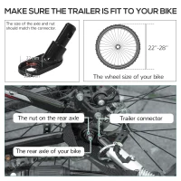 HOMCOM Steel Bike Trailer with Triple Safety, Wagon Bicycle Trailer with Suspension, 2 Wheels Outdoor Storage Carrier, Black(m-8)