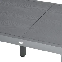 Outsunny Table de jardin rectangulaire extensible jusqu'à 6 personnes en aluminium dim. 80/160L x 80l x 75H cm gris(m-8)