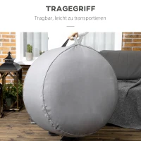 Outsunny Hocker, Ottomane, aufblasbar, waschbarer Bezug, bis 150 kg belastbar, dunkelgrau, 80 x 80 x 37 cm(m-4)