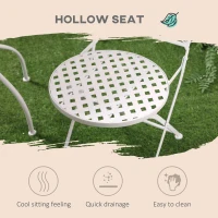 Outsunny Three-Piece Metal Bistro Set - White(m-6)