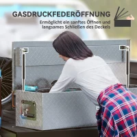HOMCOM Stabile Aufbewahrungskiste aus Aluminium mit Seitengriffen, Schloss und Schlüsseln, Werkzeugkasten, 99 x 33 x 25,5 cm(m-6)