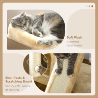 PawHut Sisal Cat Rest & Play Activity Tree w/ 2 House Cream White(m-5)