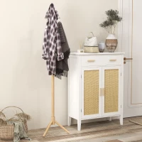 HOMCOM Perchero de Pie de Madera Forma de Árbol con 8 Ganchos para Colgar Ropa Bolsos en Pasillo Entrada 40x40x165 cm Natural(m-7)