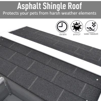 PawHut Cuccia per Gatti Rialzata con Balconcino e Tetto Impermeabile da Giardino Legno 115x66.5x74.7cm Grigio(m-6)