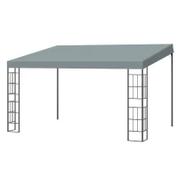 Outsunny Pergola 4 x 3 m Gartenpavillon Pavillon Überdachung Zelt Metall Polyester Grau(m-10)