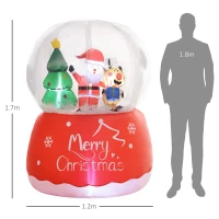 Outsunny 5.5ft Inflatable Snow Globe Christmas Decoration(m-3)