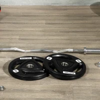 SPORTNOW Set di 2 Dischi Pesi da 20kg in Acciaio con Rivestimento in Gomma per Bilanciere(m-8)