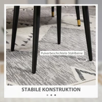 HOMCOM Hocker, Fußstütze, gepolsterter Sitz, Kaschmir-Optik, Stahlbeine, 42 x 42 x 44 cm, Hellgrau(m-6)