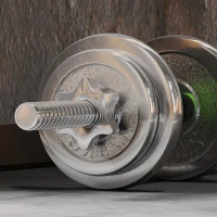 SPORTNOW 20kg 2-in-1 Barbell and Dumbbell Set, with Non-Slip Handle, for Weight Lifting, Training Home Gym(m-8)