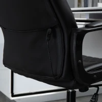 Vinsetto Bürostuhl Massage höhenverstellbarer Chefsessel Gamingstuhl mit Massagefunktion ergonomischer Drehstuhl Massage Sessel PU-Leder Stahl Schwarz 60 x 70 x 109-119 cm(m-8)