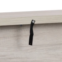 HOMCOM Camino Elettrico 1800W con Effetto Fiamma e Telecomando, in Legno, Metallo e Vetro, 96.5x22x81.7 cm, Grigio Chiaro(m-8)