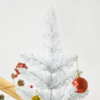 HOMCOM Árbol de Navidad Artificial 180 cm con 550 Ramas Hojas de Plástico Decoración Navideña para Interiores Blanco(m-9)