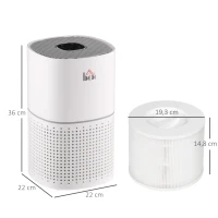HOMCOM Purificateur d'air + Filtre pour purificateur d'air Ioniseur CADR 225m³/h minuterie 4 vitesses filtre à charbon actif(m-3)