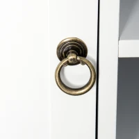 HOMCOM Mobile Porta Tv Bianco Opaco Classico con Ante in Legno per TV 50'' 120×45×50.5cm(m-8)