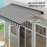 Outsunny 2.5 x 3.5m Aluminium Frame Electric Awning, with Remote - Grey/White(m-5)