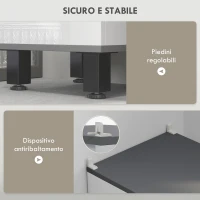 HOMCOM Mobile Colonna Bagno con 2 Armadietti con Ripiani Regolabili e Cassetto, 34x32x190 cm, Bianco(m-6)