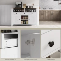 HOMCOM Aparador de Cocina Mesa para Televisores de 50 Pulgadas con 3 Cajones 2 Puertas 120x38x81,5 cm Blanco(m-8)