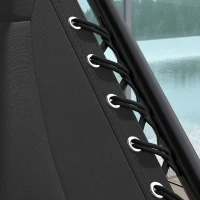 Outsunny Zero Gravity Lounger Chair Set of 2, Folding Reclining Patio Chair with Shade Cover, Padded Seat, Cup Holder, Soft Cushion and Headrest for Poolside, Camping, Black(m-9)