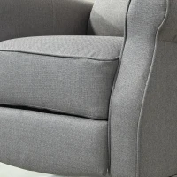 HOMCOM Sillón Relax Reclinable Manual Tapizado en Lino Sintético con Reposapiés Retráctil Carga 150 kg Gris(m-8)