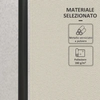 Outsunny Paravento da Esterno e Interno a 4 Pannelli Pieghevole, 221x50x172cm, Crema(m-8)