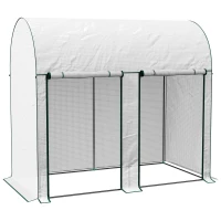 Outsunny Serra da Giardino da 2 m², 2 Porte Avvolgibili, Copertura in PE 140g/m² Anti-UV, 2x1x1.78m, Bianco(m-1)