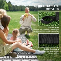 Outsunny Weerbestendig Buitentapijt met Boho-Stijl, Geschikt voor Woonkamer Balkon(m-8)