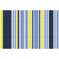 Outsunny Reversible Outdoor Rug, Waterproof Plastic Straw Mat for Backyard, Deck, RV, Picnic, Beach, Camping, 121 x 182 cm, Dark Blue and Yellow(m-1)