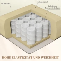 HOMCOM Relaxsessel mit Massagefunktion, neigbare Lehne, drehbar, bis 150 kg, Kunstleder, Cremeweiß(m-6)