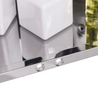 kleankin Corner Mirrored Bathroom Cabinet w/ 3 Shelves 2 Doors On-Wall Storage Unit Organiser Stainless Steel Frame Home Furnishing(m-8)