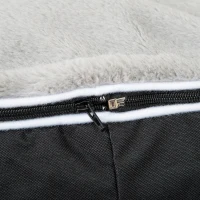 PawHut Cama para Perros y Gatos Lavable Colchón para Perros Medianos con Funda Desenfundable 80x72x18 cm Gris y Negro(m-8)