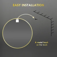 HOMCOM 70cm Aluminium Frame Round Bathroom Mirror - Gold Tone(m-6)